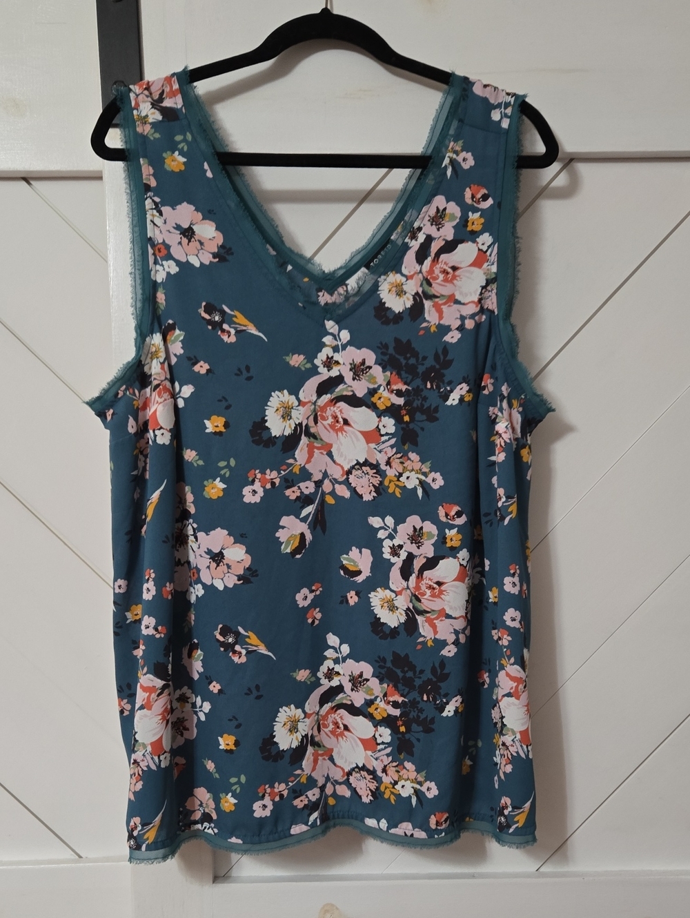 torrid Teal Floral V-Neck Sleeveless Camisole